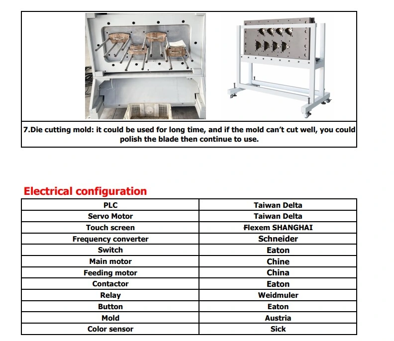 Máy cắt bế giường phẳng tự động 1100 Máy dập cốc giấy 6