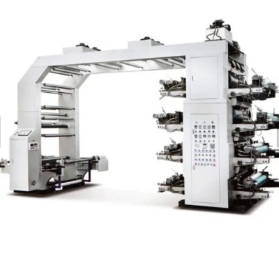 Máy In Flexo Độ Chính Xác Cao để In Túi Giấy #8 Màu Giấy Máy In Flexo 4 Màu 10-120m/Phút