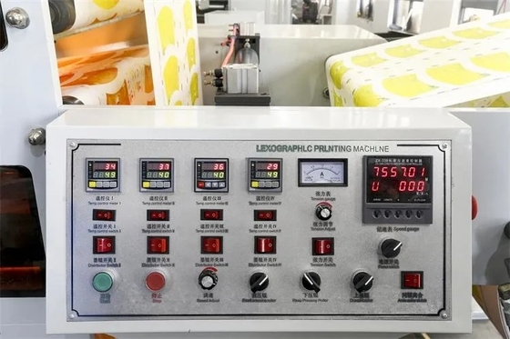 Máy in nhãn Flexo cuộn 4 màu 320mm 80m / phút # ± 0,1mm Độ chính xác của máy in Flexo nhãn # Chiều rộng in tối đa 450mm