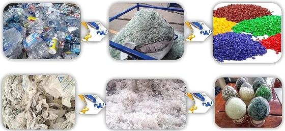 Máy đùn màng PE thải Ống nhựa PVC Túi PP Máy tái chế chai nhựa PET