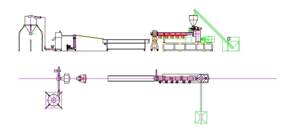Máy đùn màng PE thải Ống nhựa PVC Túi PP Máy tái chế chai nhựa PET
